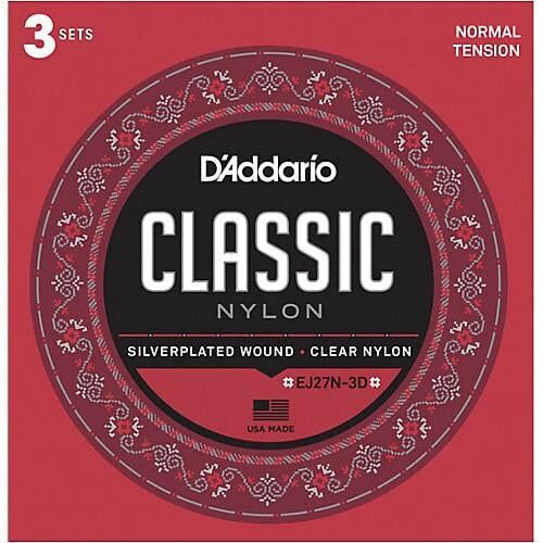 DADDARIO EJ27N-3D KLASİK GİTAR TEL SETİ, 4/4, 3LÜ PAKET, NORMAL TENSION