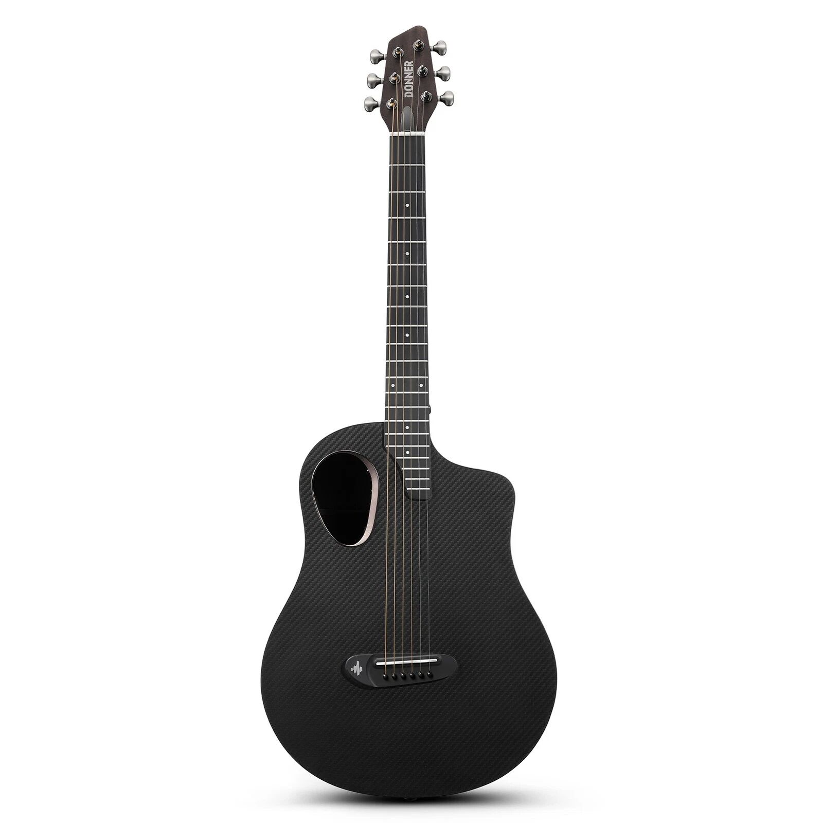 Donner Rising G2 Carbon Fiber Elektro Akustik Gitar (Transparent Black)