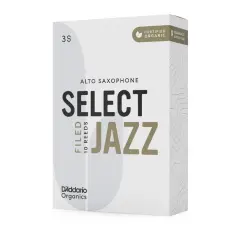 D'addario Woodwinds Organic Select Jazz Unfiled Alto Saksafon Kamışı - 3 Soft (10'lu Kutu)