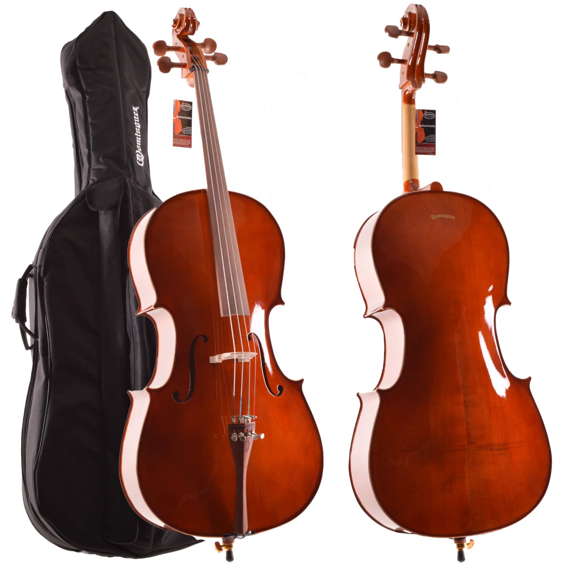 Çello (Viyolonsel) Dominguez 3/4 Gül Aksamlı Parlak DCR34CRP1