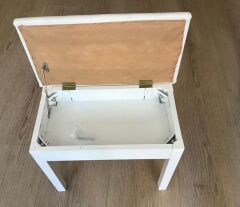 CREMONIA PTCWH 50 CM PİYANO TABURESİ, BEYAZ, SANDIKLI