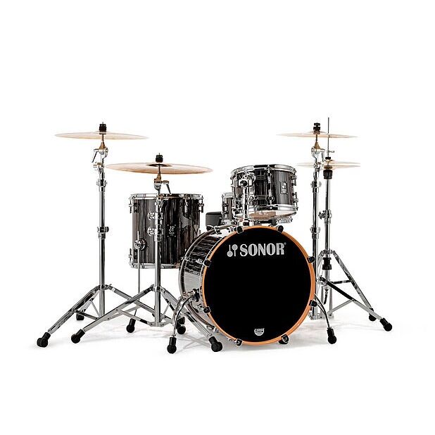 Sonor 20'' ProLite Serisi 4 Parça Akustik Davul Seti (Ebony White Stripes)