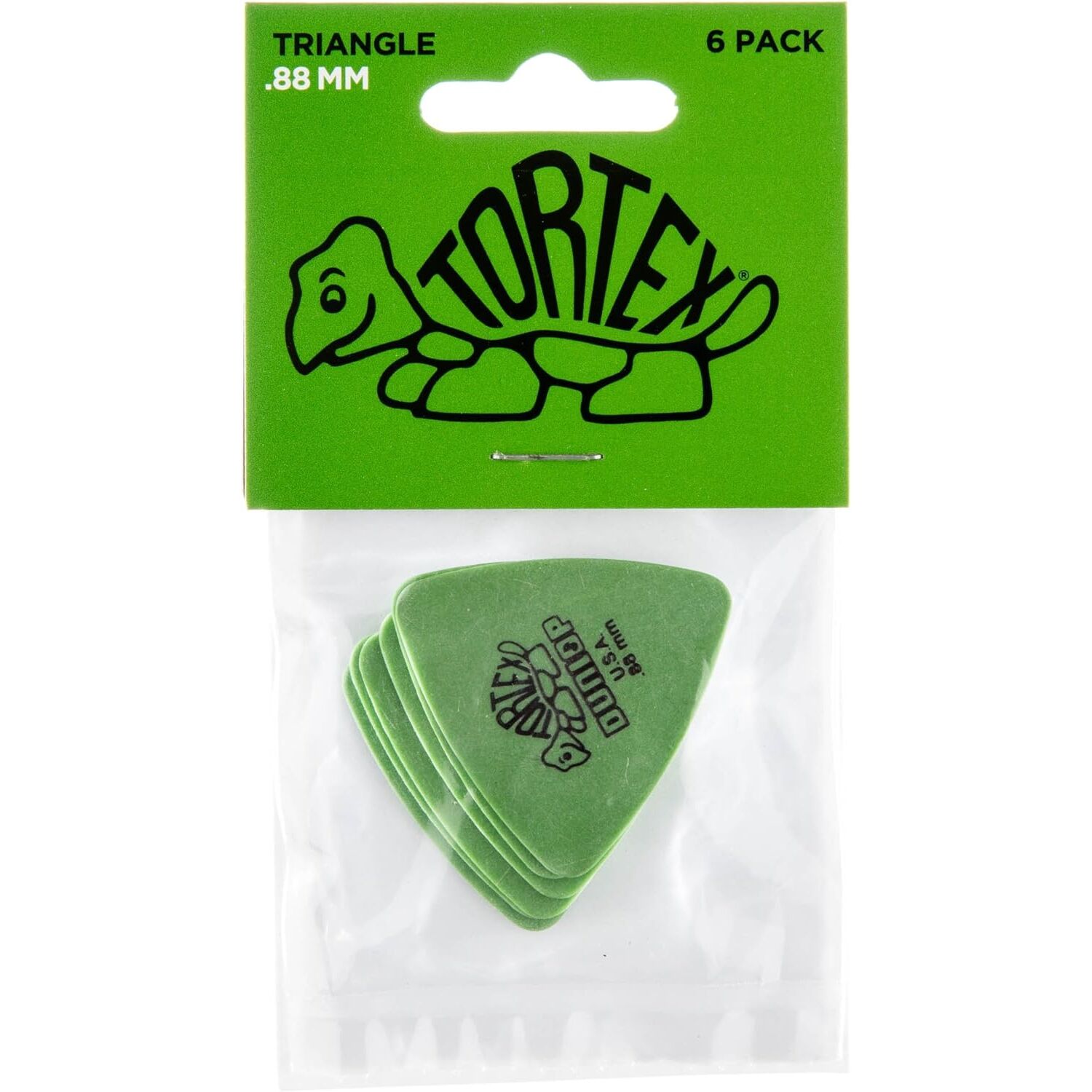 Jim Dunlop 431P.88 Tortex Triangle Green 6'lı Paket Pena (0.88 mm)
