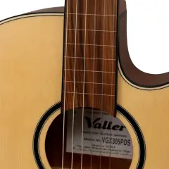 Valler VGX305 Naturel Cutaway İnce Kasa Perdesiz Elektro Klasik Gitar