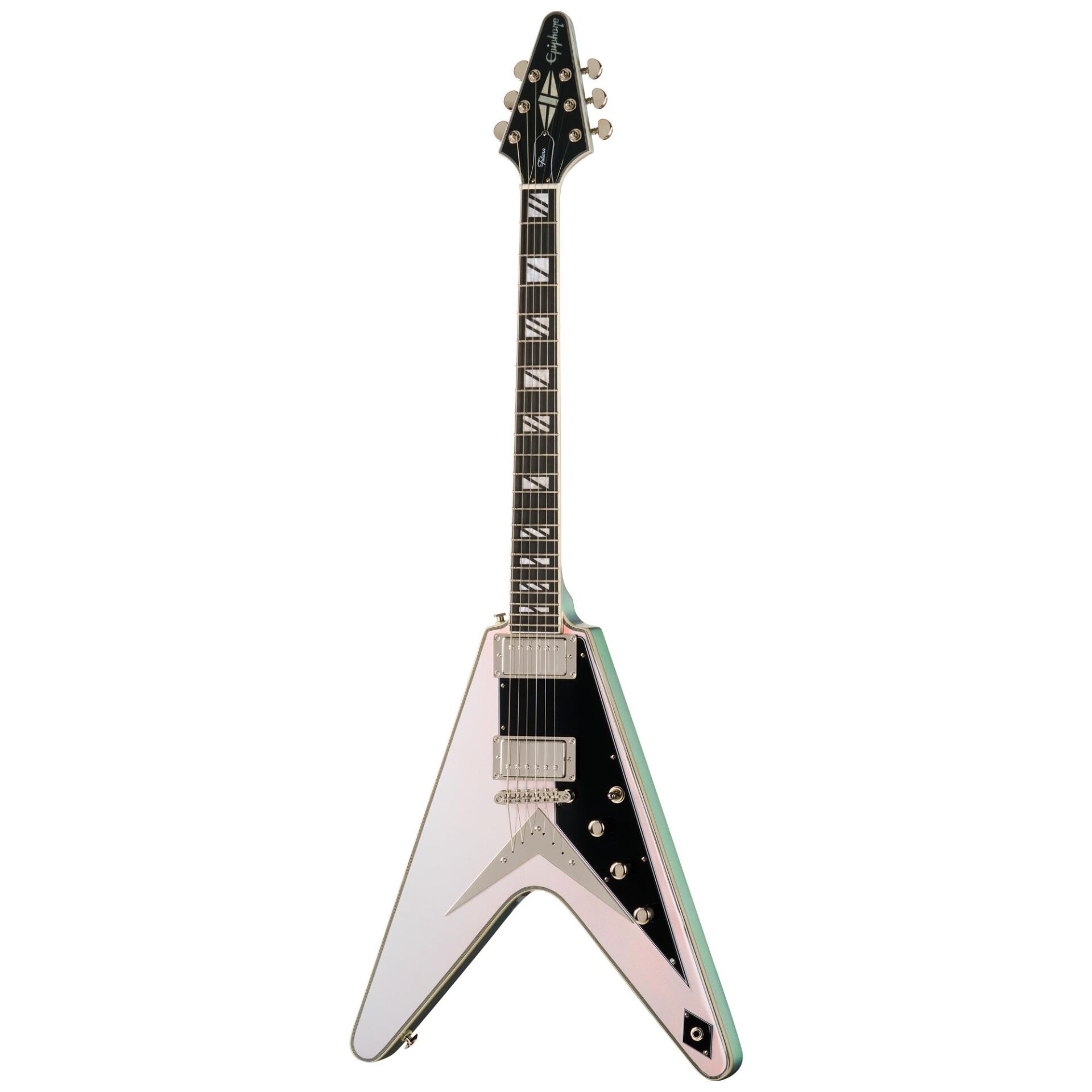 Epiphone Futura Flying V Custom Elektro Gitar (Quicksilver Shift)