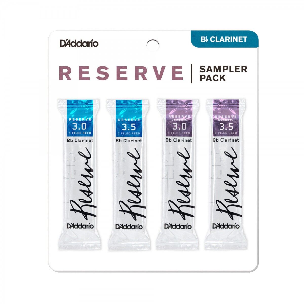 D'Addario Woodwinds Reserve Sib Klarnet Kamışı - Sampler Pack 3,0/3,5