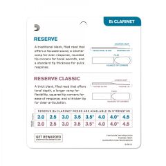 D'Addario Woodwinds Reserve Sib Klarnet Kamışı - Sampler Pack 3,0/3,5