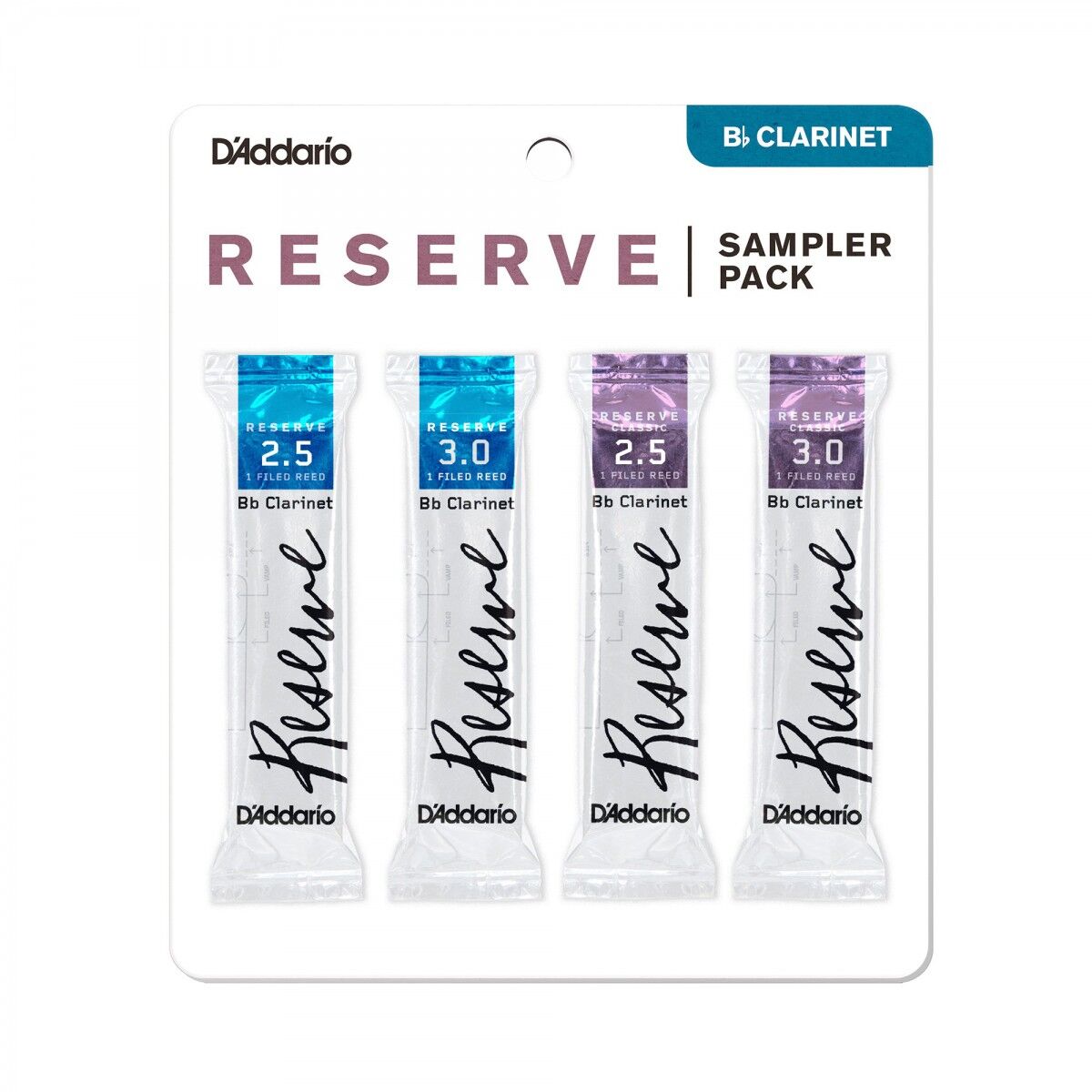 D'Addario Woodwinds Reserve Sib Klarnet Kamışı - Sampler Pack 2,5/3,0