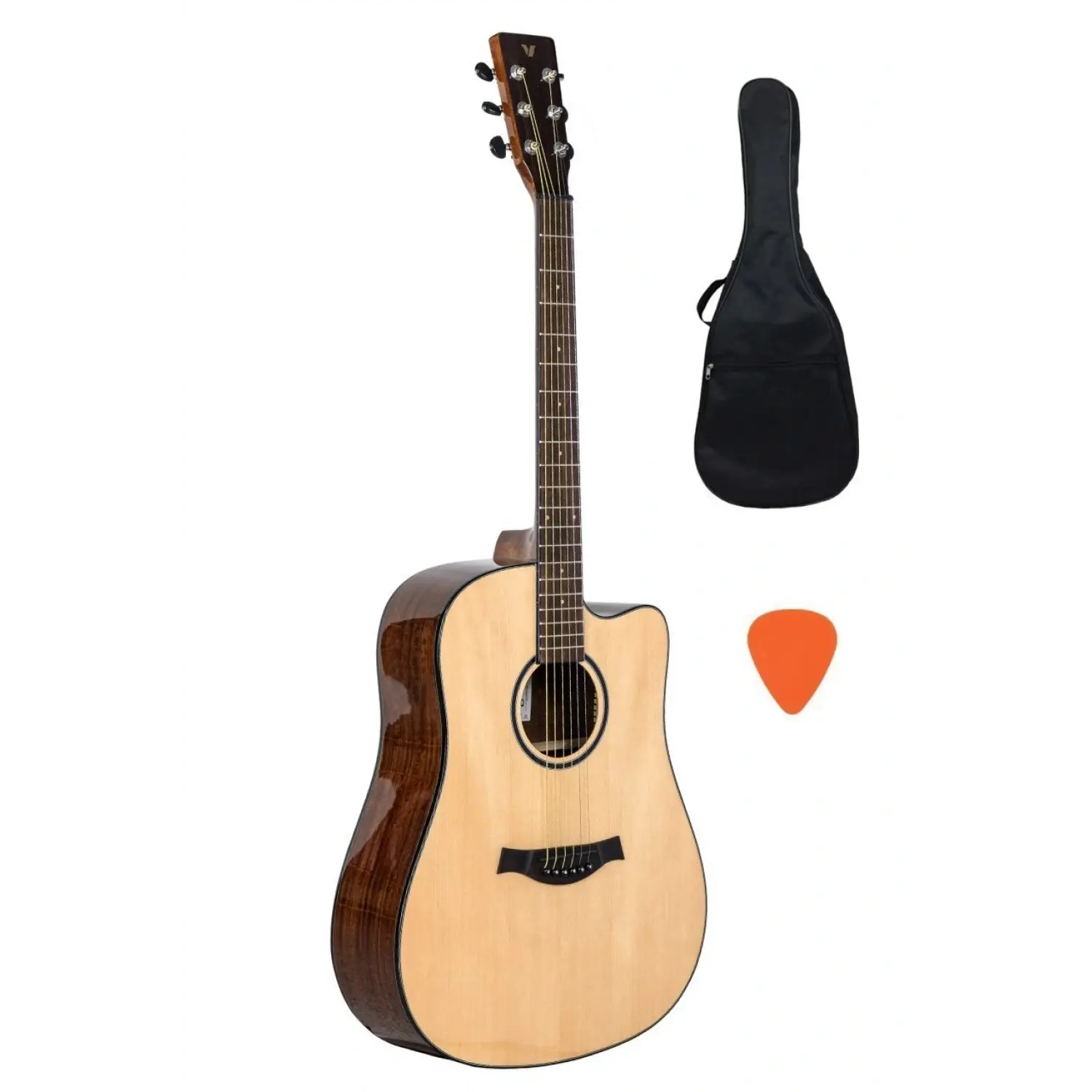 Valler VA530C Cutaway Akustik Gitar Parlak Cilalı