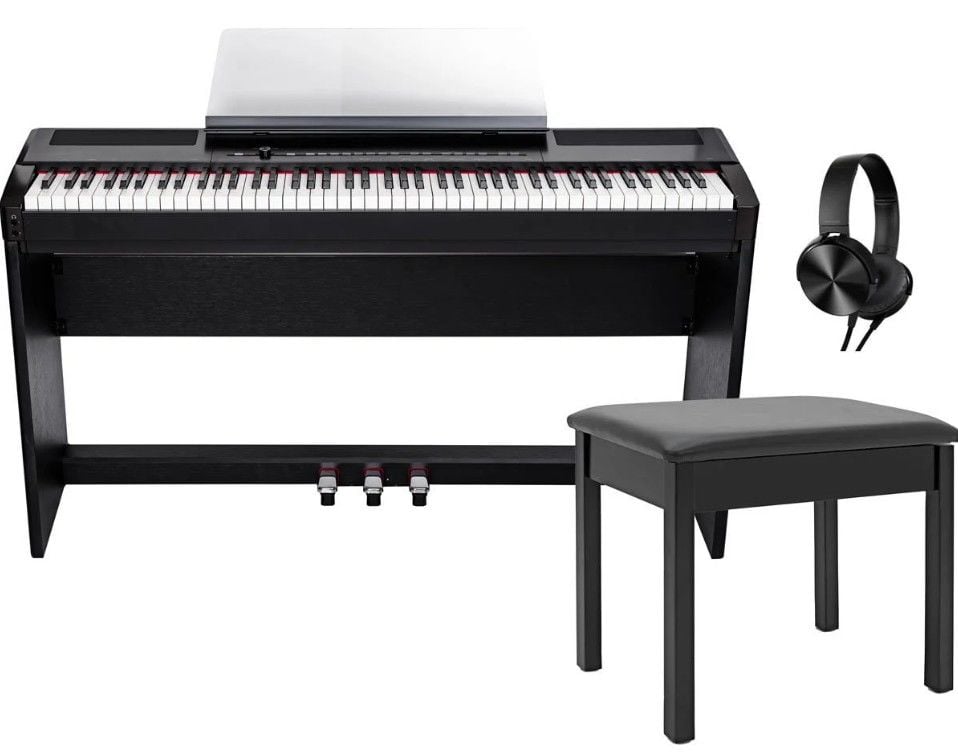 Valler S8 Portable Stage Siyah Gülağacı 88 Tuşlu Dijital Piyano ( Stand + Kulaklık)