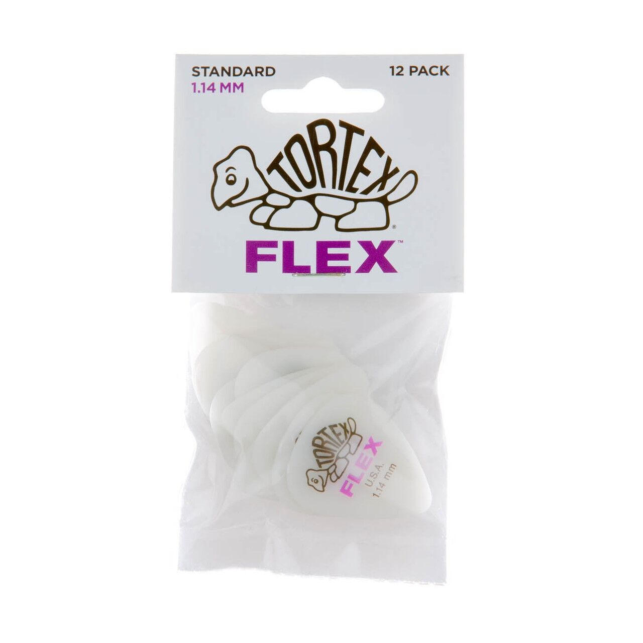 Jim Dunlop 428P114 Tortex Flex Std Nat 12'li Paket Pena (1.14 mm)