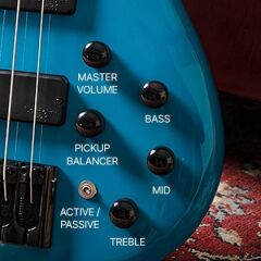 CORT C5 DELUXE CBL BASS GİTAR, 5 TELLİ, ŞEKER MAVİSİ