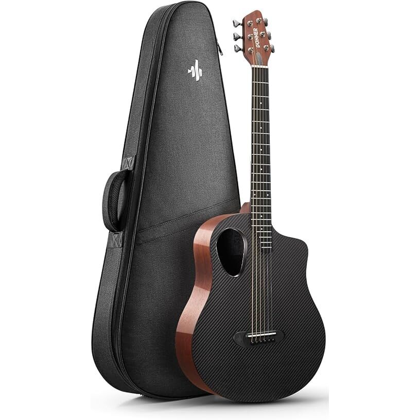 Donner RISING-G1 Carbon Fiber Akustik Gitar (Parlak Kahverengi)