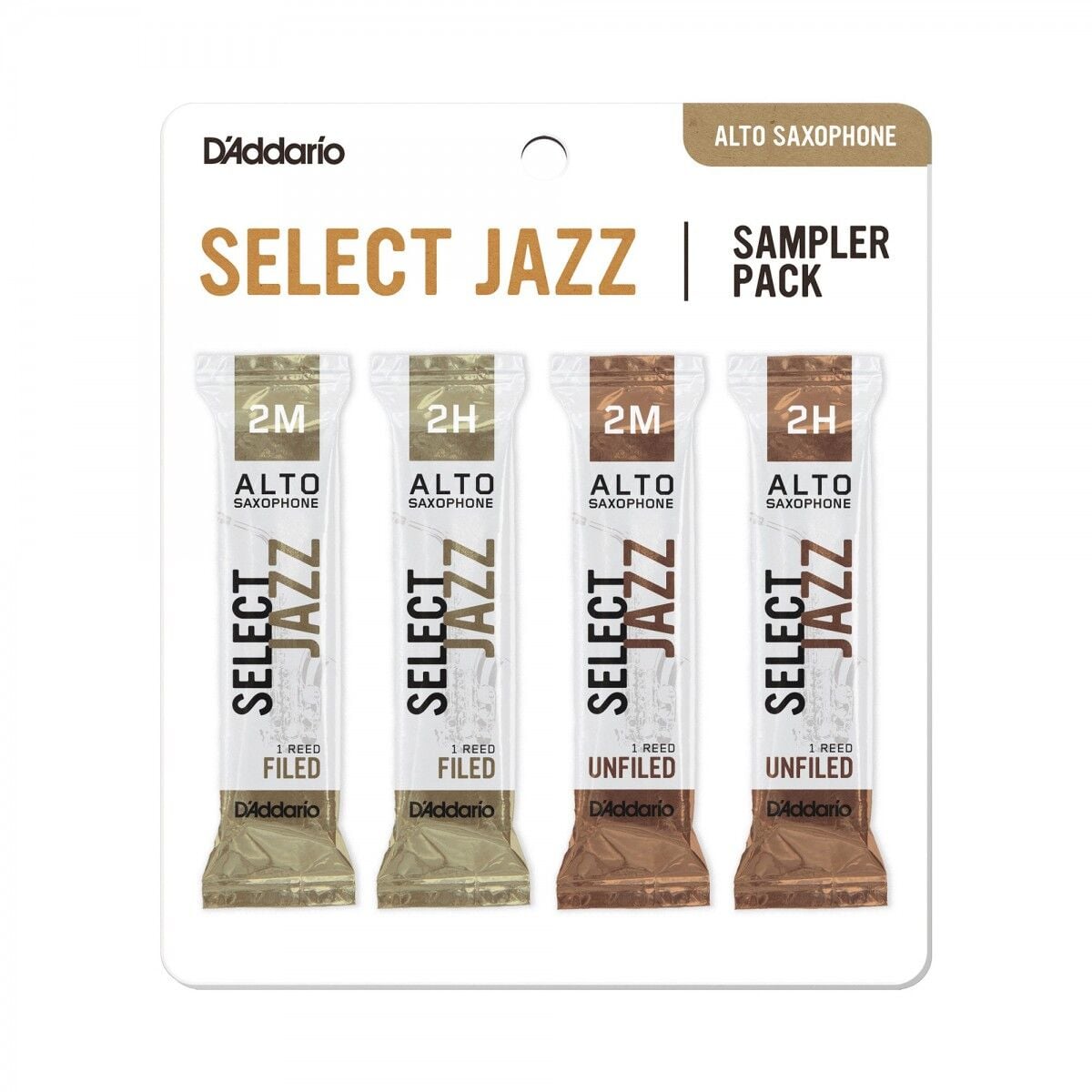 D'Addario Woodwinds Select Jazz Alto Saksafon Kamışı - Sampler Pack 2M/2H