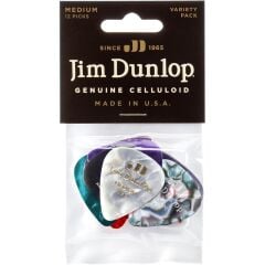 Jim Dunlop PVP106 Celluloid Medium Pick Variety 12'li Paket Pena