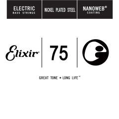 Elixir NANOWEB Coating Long Scale Tek Bas Gitar Teki (.075)