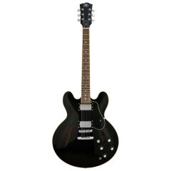 SX SEL6BK Semi Hollow 335 Style Elektro Gitar (Black)