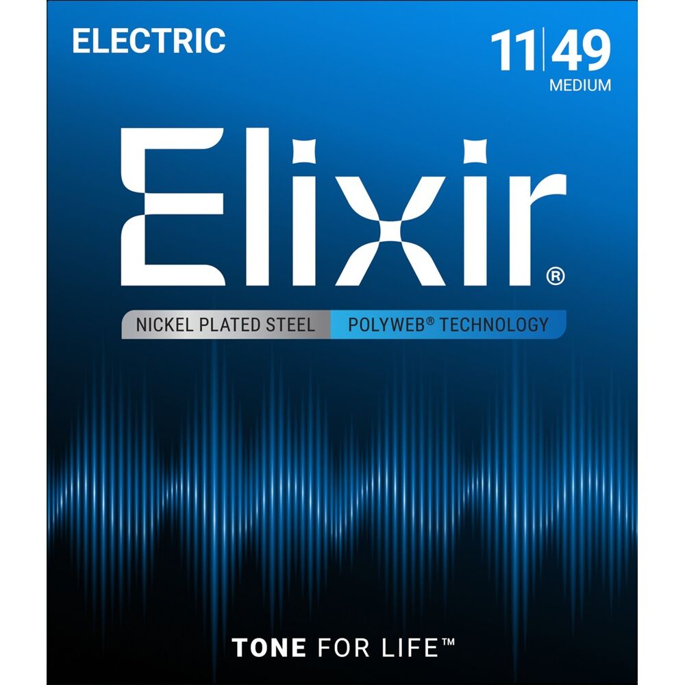 Elixir 12100 Nickel Polyweb Medium Elektro Gitar Teli (11-49)