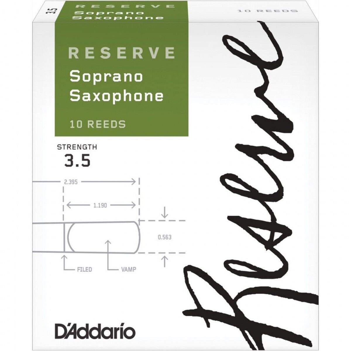 D'Addario Woodwinds Reserve DIR1035 Soprano Saksafon Kamışı No: 3,5
