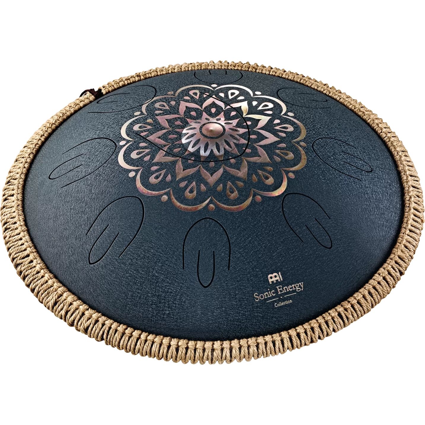 Meinl Sonic Energy OSTD2NBE Octave Steel Floral Design D Amara 16'' Tongue Drum (Navy Blue)