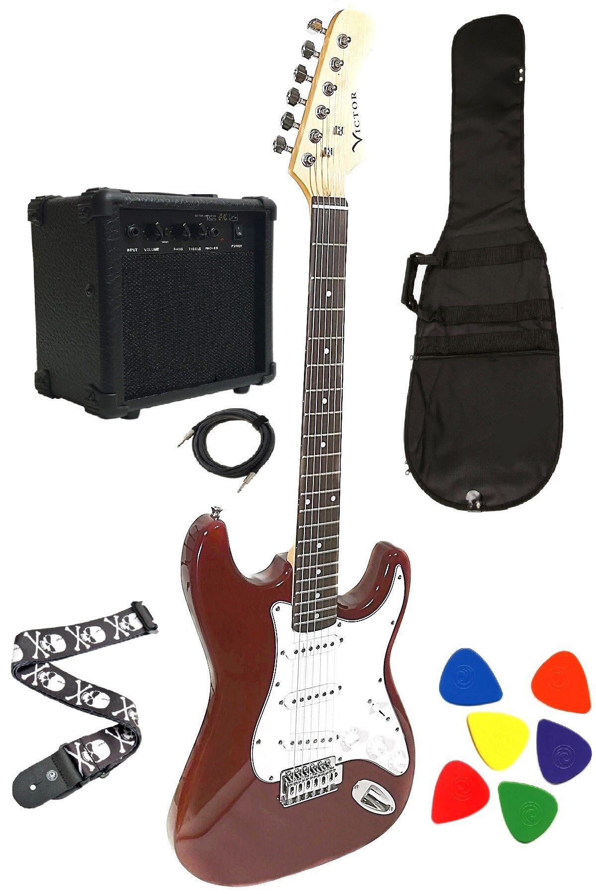 Victor WNST1 Elektro Gitar Seti ( Wişne )
