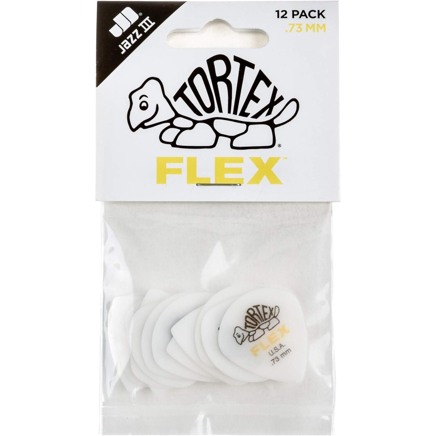 Jim Dunlop 468P073 Tortex Flex Jazz III 12'li Paket Pena