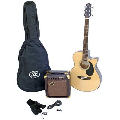 SX SA3 Solak Elektro Akustik Gitar Seti (Natural)