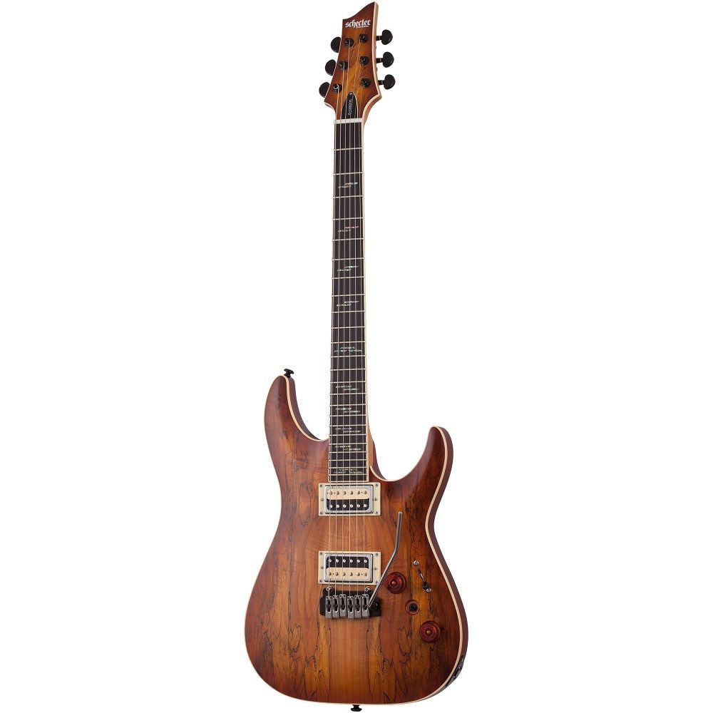Schecter C-1 Exotic Spalted Maple Elektro Gitar (Satin Natural Vintage Burst)