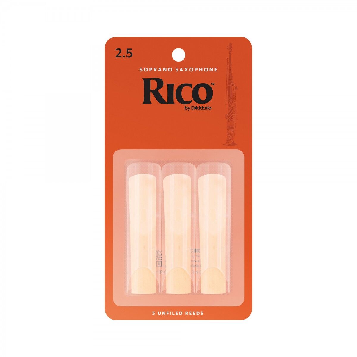 D'Addario Woodwinds Rico RIA0325 Soprano Saksafon  Kamışı (3 lü) No:2.5