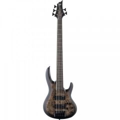 ESP LTD B-5 Ebony Burl Poplar Charcoal Burst Satin 5 Telli Bas Gitar