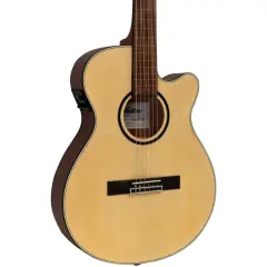 Valler VGX305 Naturel Cutaway İnce Kasa Perdesiz Elektro Klasik Gitar