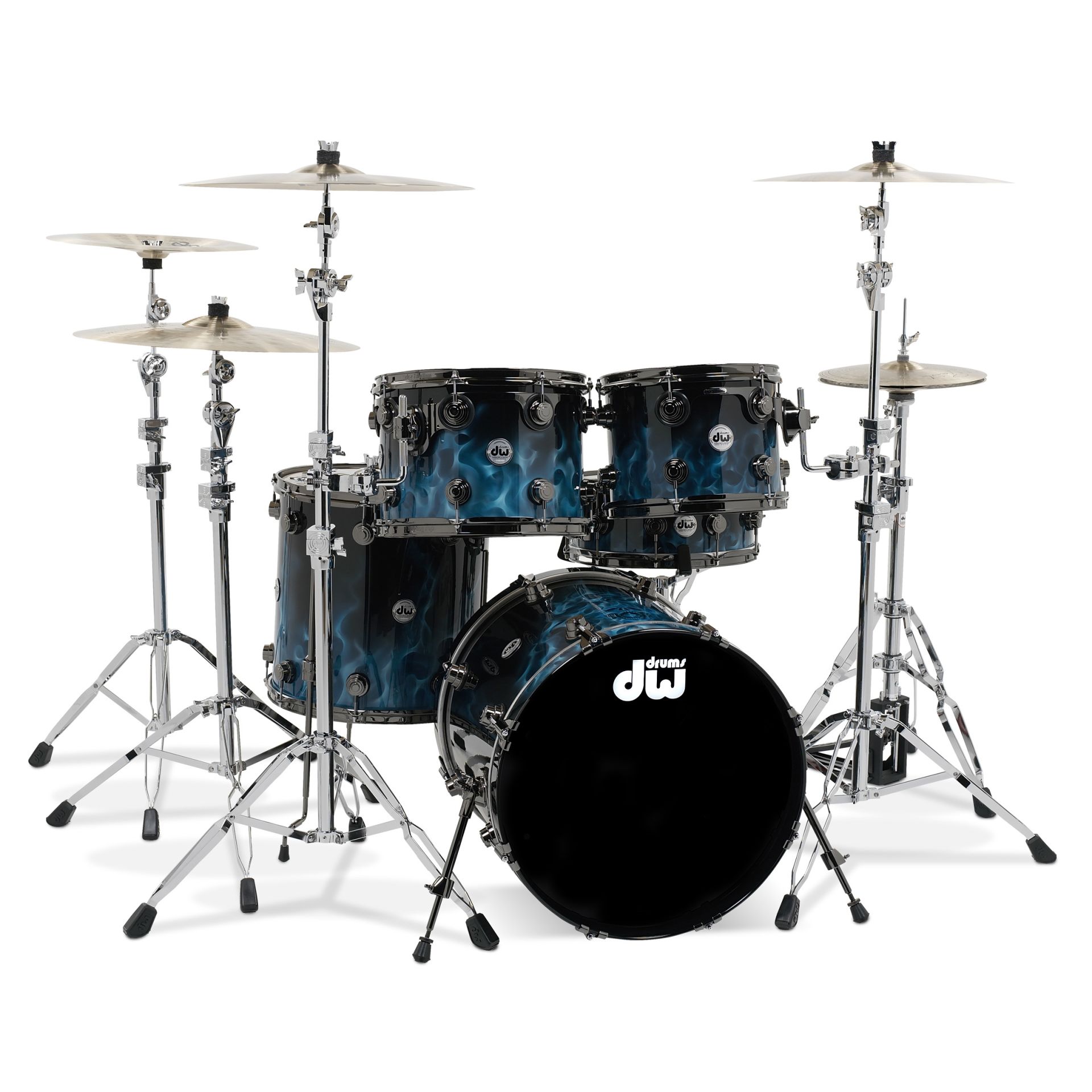 Dw Drums Collector's Series Akustik Davul (Blue Diablo Flame)