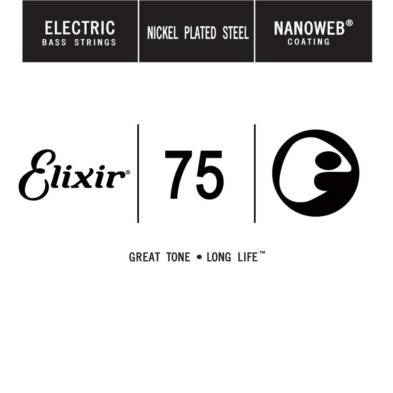 Elixir NANOWEB Coating Long Scale Tek Bas Gitar Teli (.075)