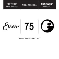 Elixir NANOWEB Coating Long Scale Tek Bas Gitar Teli (.075)