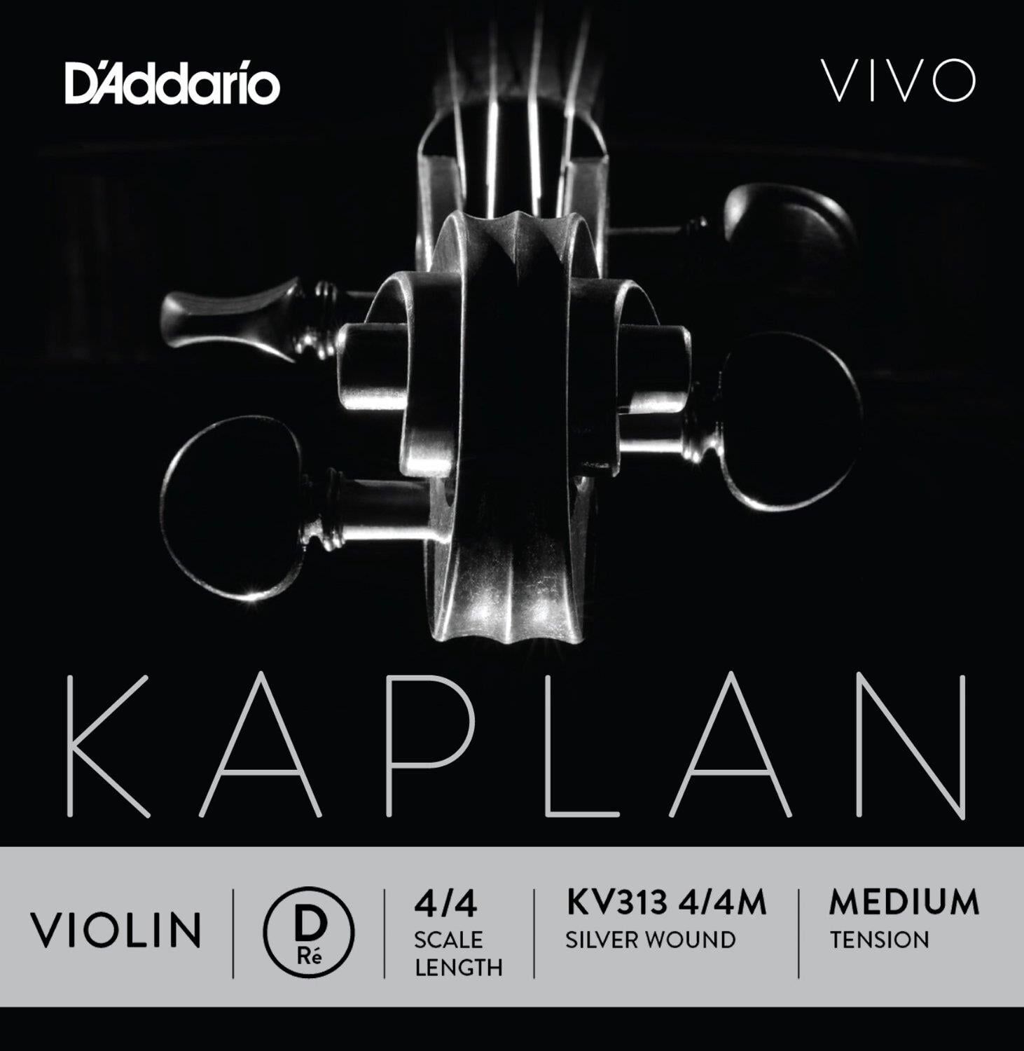 DADDARIO KV313 KEMAN TEK TEL, KAPLAN VIVO, 4/4, D-(RE), MEDIUM