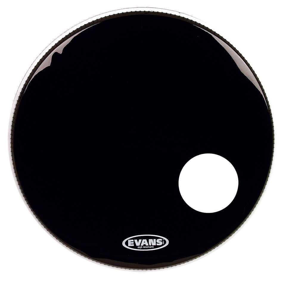 EVANS BD24RB 24'' DERİ RESONANT SİYAH KİCK ÖN DELİKLİ TEK KAT