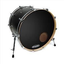 EVANS BD22RONX 22'' DERİ RESONAT KİCK SİYAH KUMLU ÖN RİNGLİ TEK KAT