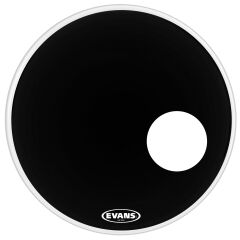 EVANS BD20RONX 20'' DERİ RESONAT KİCK SİYAH KUMLU ÖN RİNGLİ TEK KAT