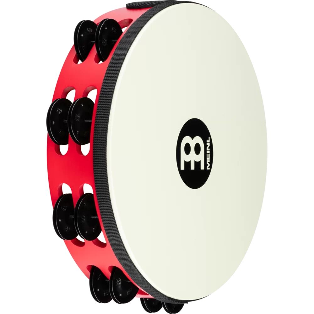Meinl TAH2BK-R-TF Traditional Wood Frame Steel Jingles 2 Rows 10'' Tamburin (Kırmızı)