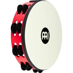 Meinl TAH2BK-R-TF Traditional Wood Frame Steel Jingles 2 Rows 10'' Tamburin (Kırmızı)