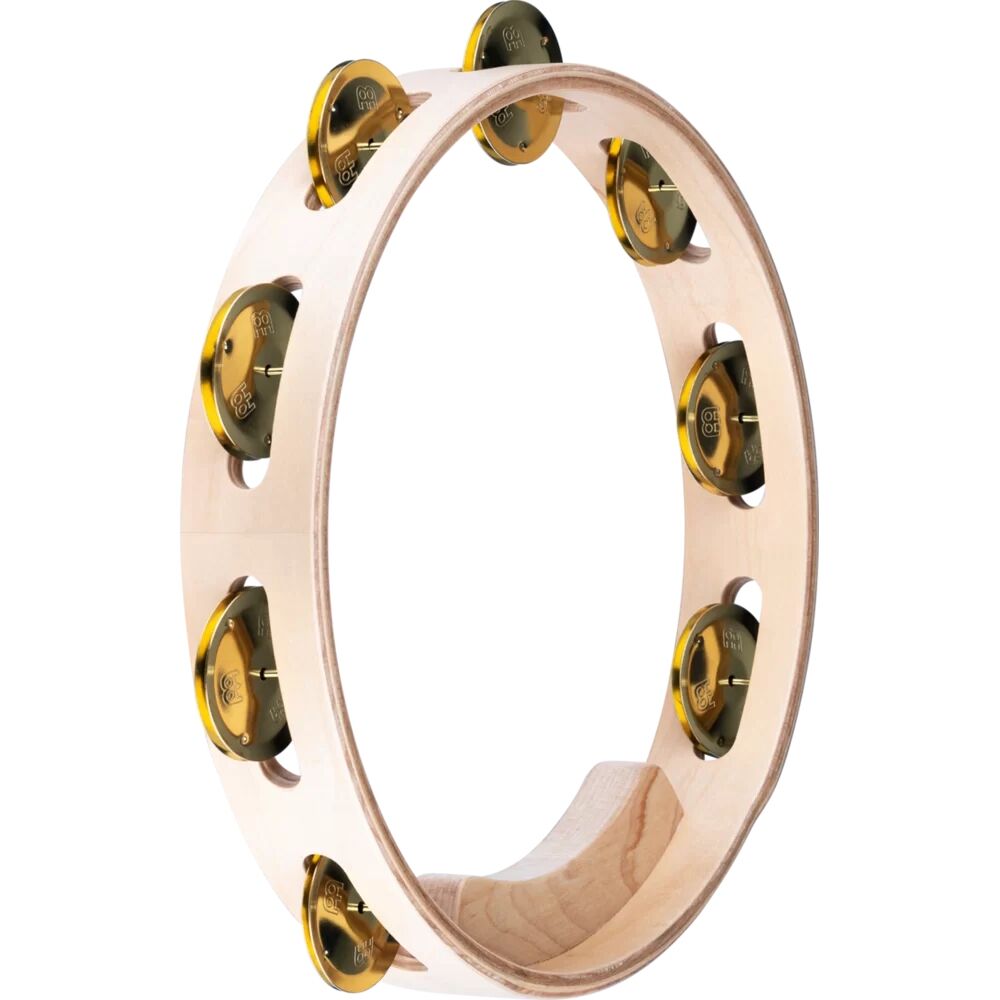 Meinl AE-MTA1B Artisan Maple Wood Solid Brass Jingle 1 Row 10'' Tour Tamburin (Natural)