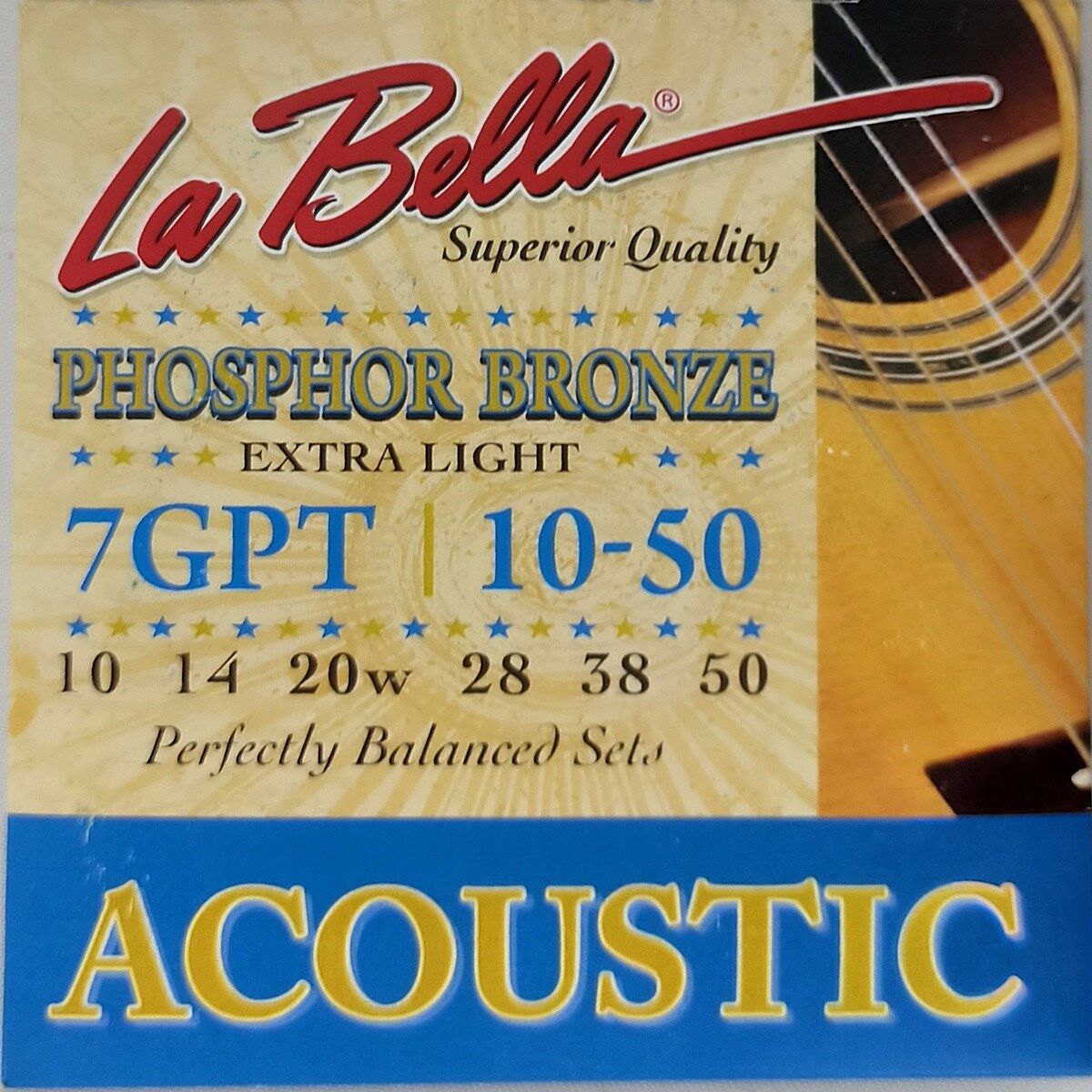 La Bella 7GBT Akustik Gitar Tel Seti 0,10