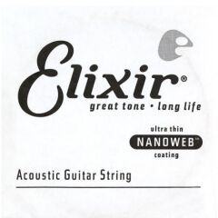 Elixir 15122 Nanoweb Bronze Tek Akustik Gitar Teli (22)