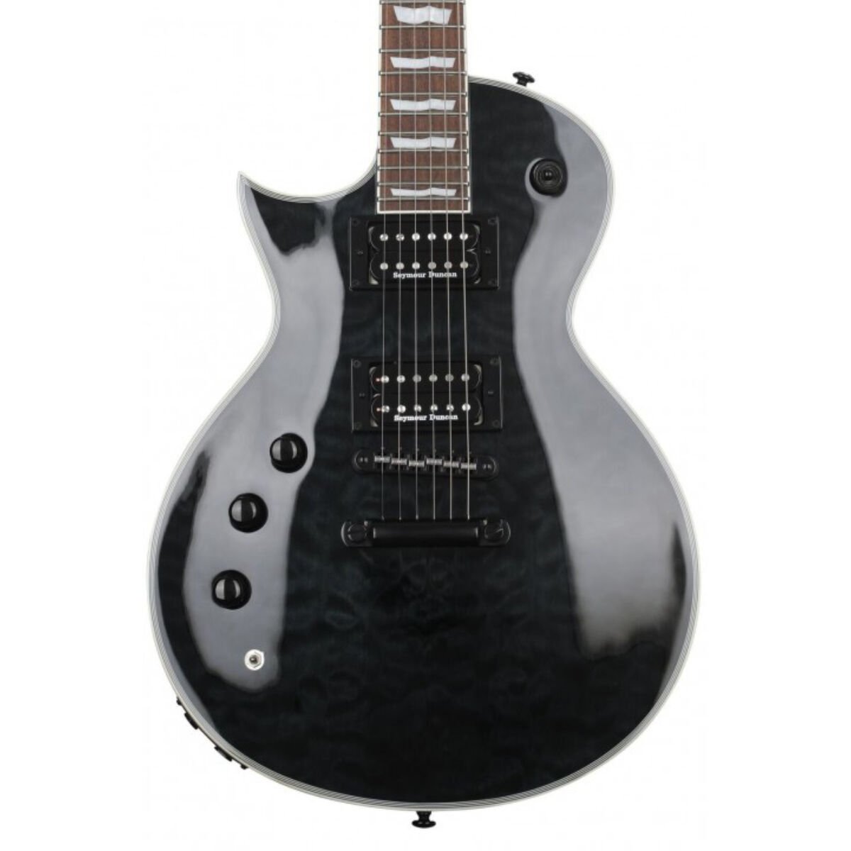 ESP LTD EC-1000 Piezo Quilted Maple Top See Thru Black Solak Elektro Gitar