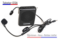 Takstar E-126A Taşınabilir Portatif Öğretmen Hoca Rehber Amfi Anfi Şarjlı Megafon e126a