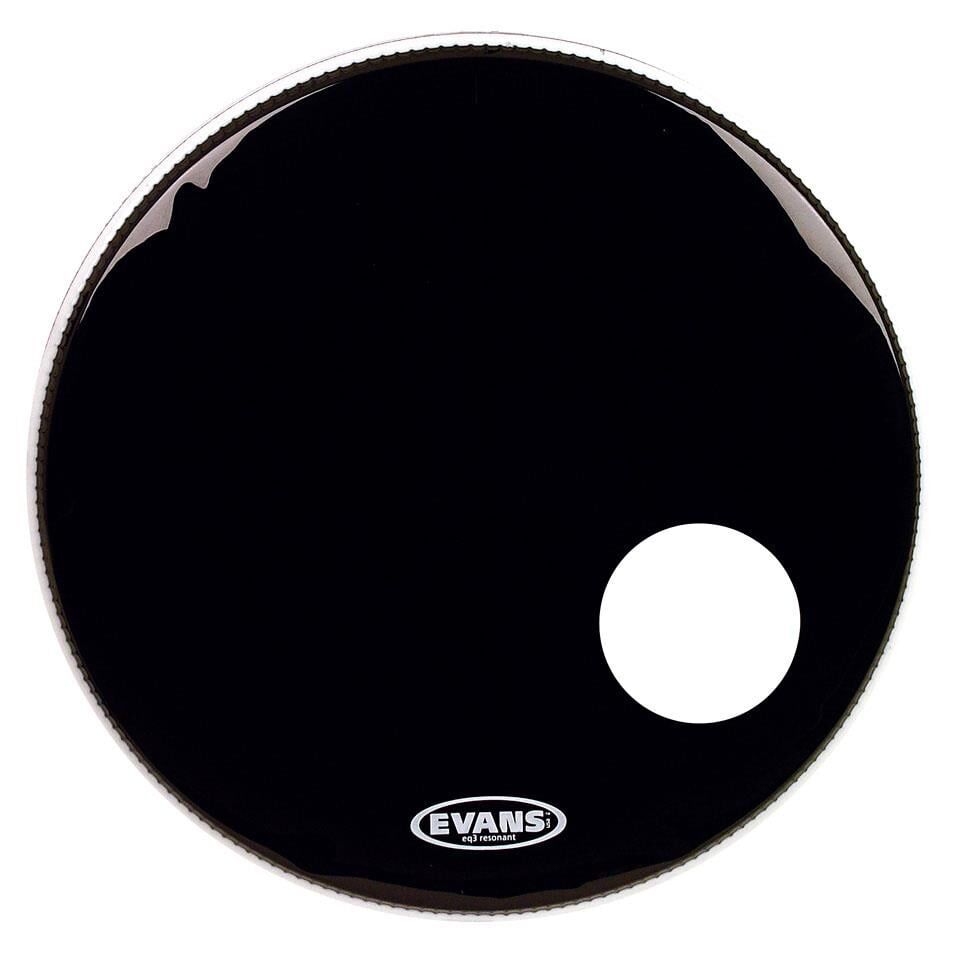 EVANS BD18RB 18'' DERİ RESONANT SİYAH KİCK ÖN DELİKLİ TEK KAT