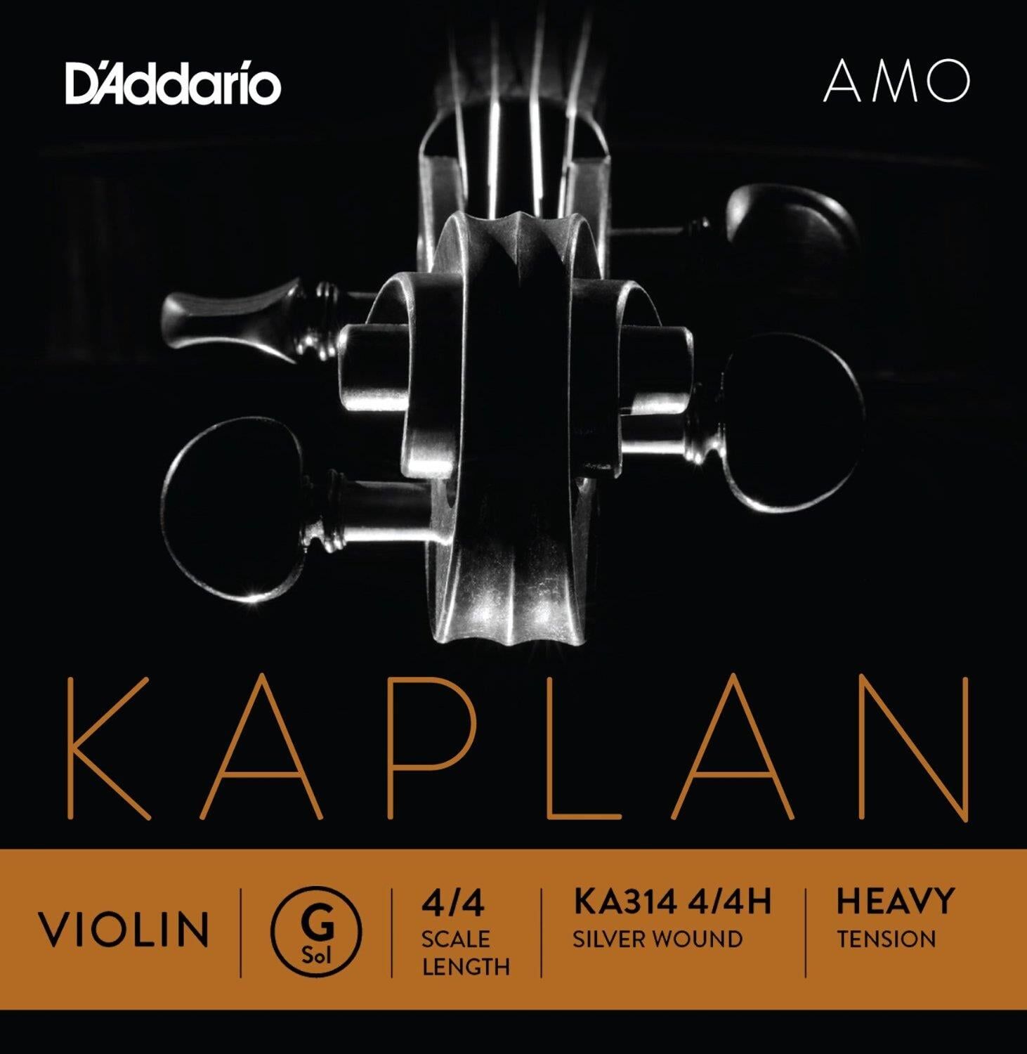 DADDARIO KA314 KEMAN TEK TEL, KAPLAN AMO, 4/4, G-(SOL), HEAVY