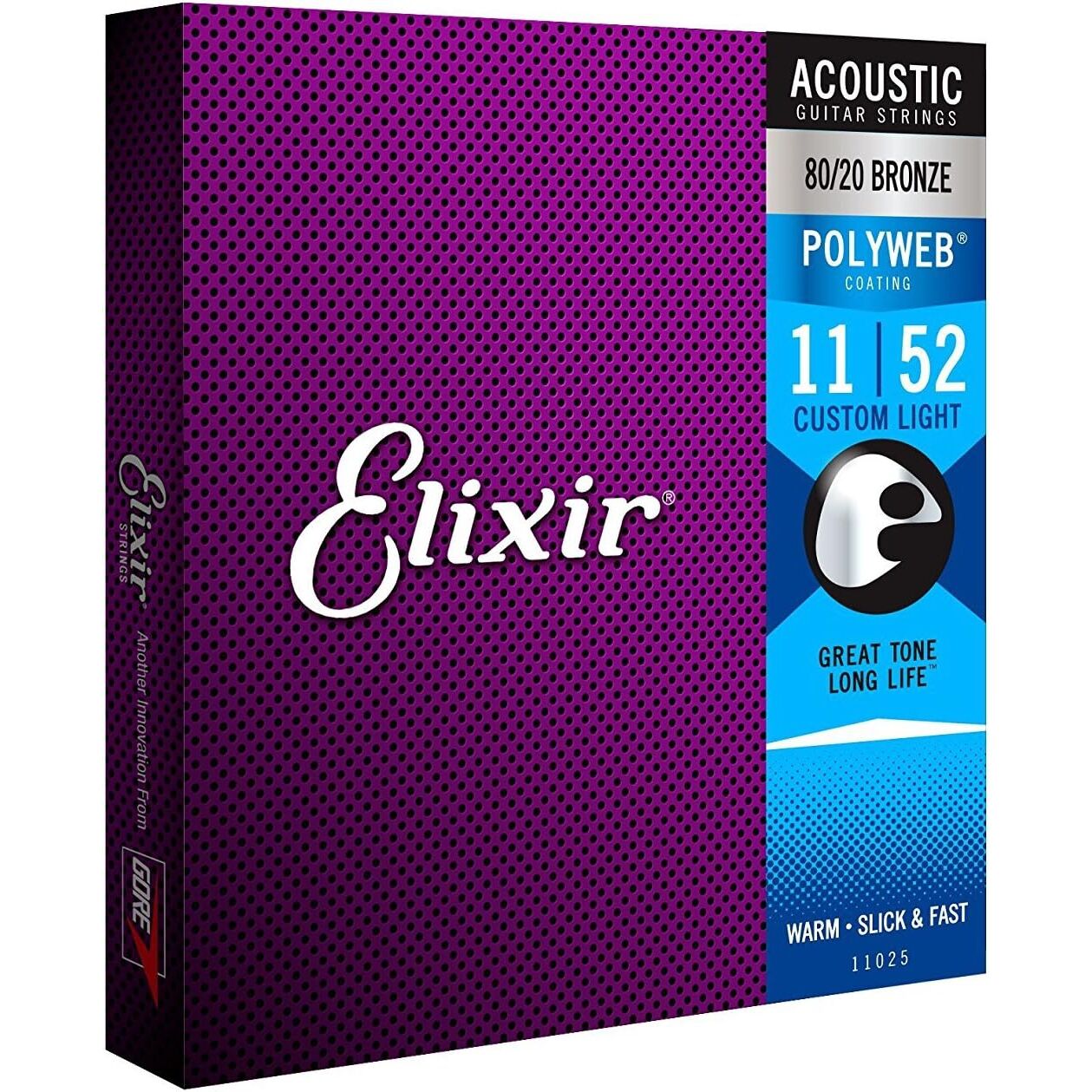 Elixir 11025 Polyweb Bronze Custom Light Akustik Gitar Teli (.011-.052)