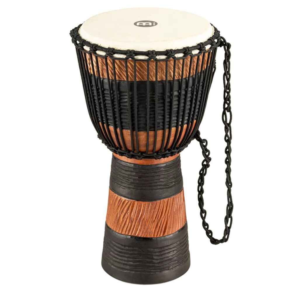 Meinl ADJ3-M+BAG African Style Rope Tuned Series Medium 10'' Djembe (Brown/Black)