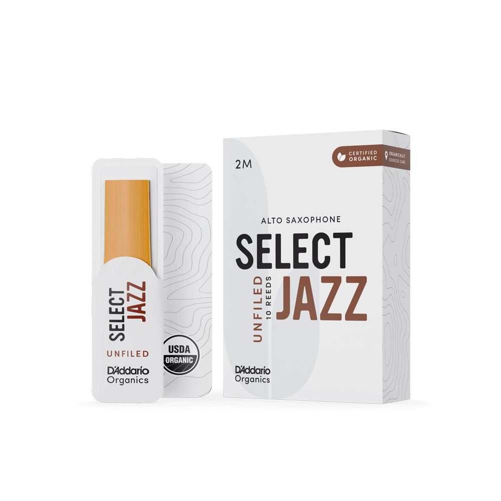 D'Addario Woodwinds Organic Select Jazz Unfiled Alto Saksafon Kamışı No:2 Medium